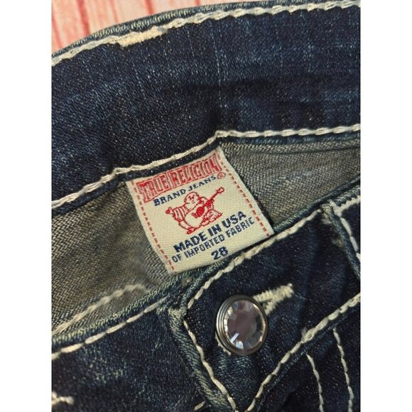 True Religion Disco Becky Big T Womens Bootcut Jeans 28 (31x31) Dark Wash USA - Picture 4 of 10